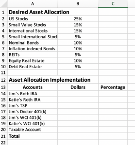 Asset Allocation Spreadsheet [Excel Template] | White Coat Investor