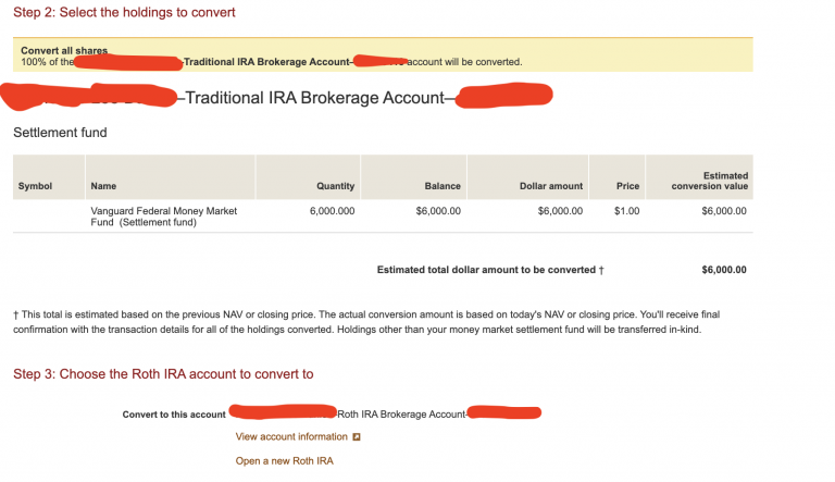 Vanguard Backdoor Roth Step-by-Step Guide [Screenshots] | White Coat ...