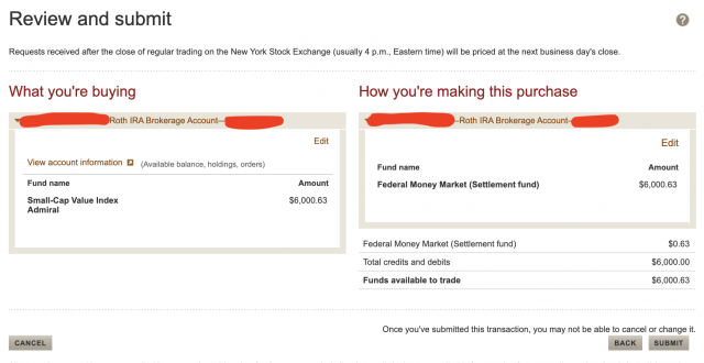 Vanguard Backdoor Roth Step-by-Step Guide [Screenshots] | White Coat ...