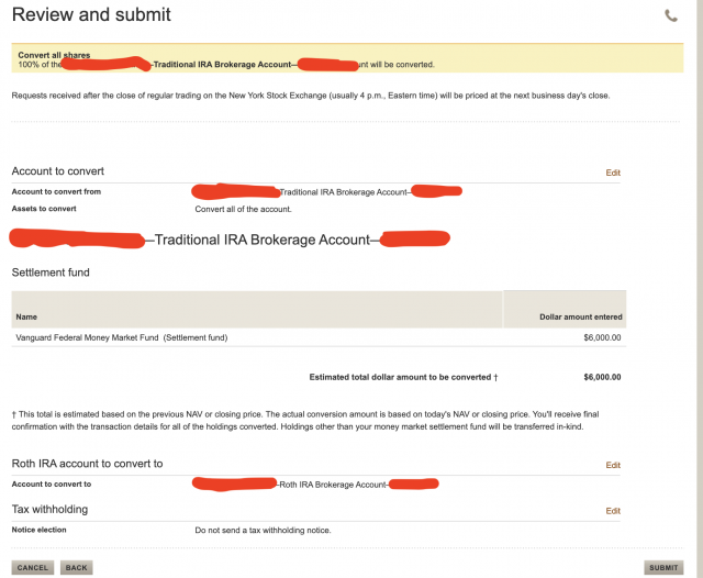 Vanguard Backdoor Roth Step-by-Step Guide [Screenshots] | White Coat ...