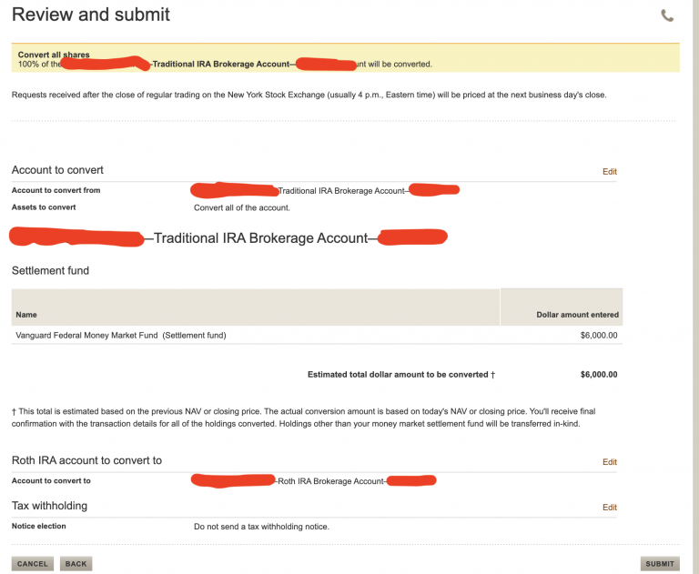 Vanguard Backdoor Roth Step-by-Step Guide [Screenshots] | White Coat ...