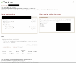 Vanguard Check How to Take a Required Minimum Distribution (RMD) at Vanguard | White ...