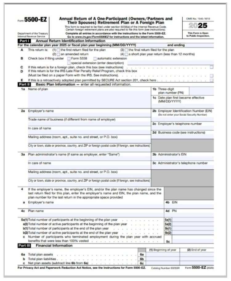 form 5500 ez form